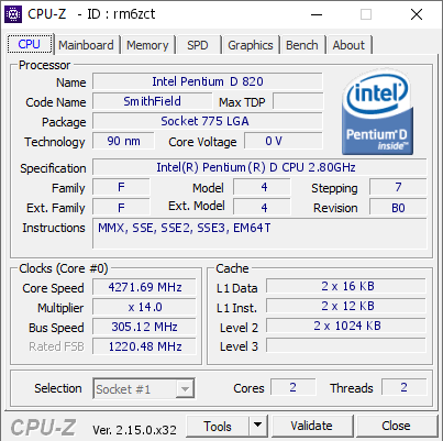 screenshot of CPU-Z validation for Dump [rm6zct] - Submitted by  life_in_the_shadow  - 2026-02-08 10:44:13