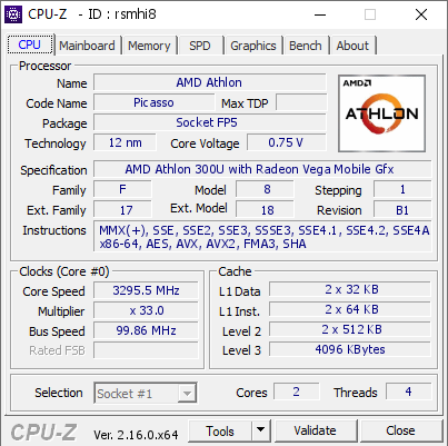 screenshot of CPU-Z validation for Dump [rsmhi8] - Submitted by  Anonymous  - 2025-07-12 17:15:12