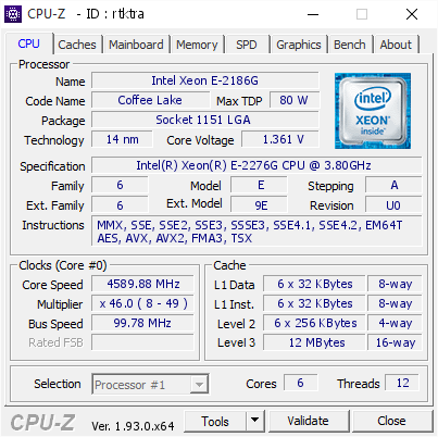 screenshot of CPU-Z validation for Dump [rtktra] - Submitted by  WS-OFFICE-BRUCE  - 2020-09-03 15:31:16