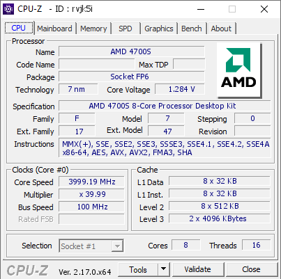 screenshot of CPU-Z validation for Dump [rvjk5i] - Submitted by  Anonymous  - 2026-02-25 21:30:46