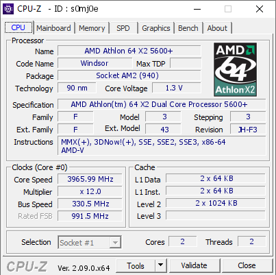 screenshot of CPU-Z validation for Dump [s0mj0e] - Submitted by  Aleslammer  - 2024-09-02 18:05:54