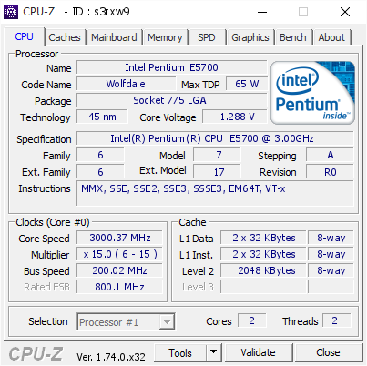 screenshot of CPU-Z validation for Dump [s3rxw9] - Submitted by  ADMIN-PC  - 2016-02-10 18:35:03