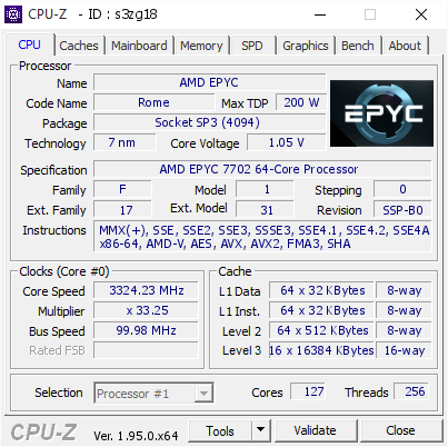 screenshot of CPU-Z validation for Dump [s3zg18] - Submitted by  Anonymous  - 2021-02-04 21:39:07