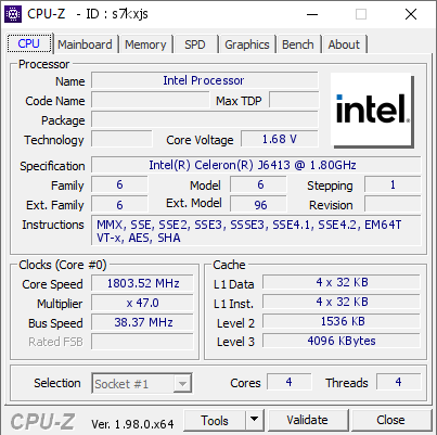 screenshot of CPU-Z validation for Dump [s7kxjs] - Submitted by  DESKTOP-TP9UK3J  - 2021-11-30 09:22:57
