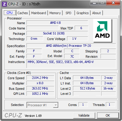 screenshot of CPU-Z validation for Dump [s7tbdh] - Submitted by  mrpaco  - 2014-03-22 02:03:40