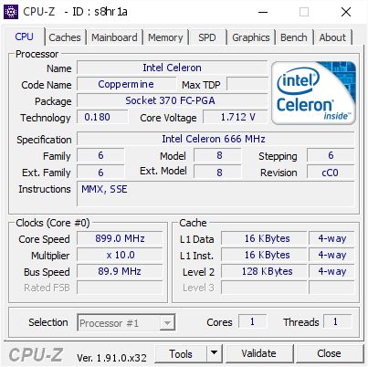 screenshot of CPU-Z validation for Dump [s8hr1a] - Submitted by  liqmet  - 2020-04-05 20:05:52