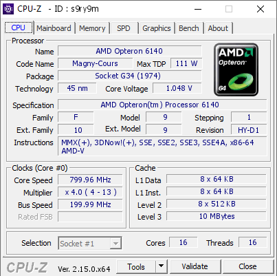 screenshot of CPU-Z validation for Dump [s9ry9m] - Submitted by  Anonymous  - 2025-07-15 05:30:43