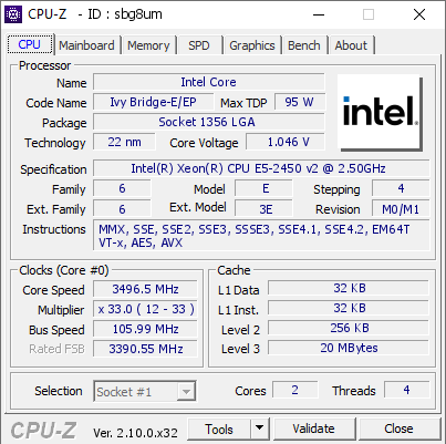 screenshot of CPU-Z validation for Dump [sbg8um] - Submitted by  OCTOPUS-RESPAWN  - 2024-11-23 21:08:50