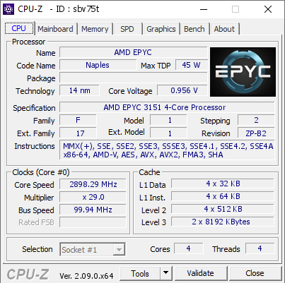 screenshot of CPU-Z validation for Dump [sbv75t] - Submitted by  DESKTOP-CPSVDRE  - 2024-04-21 17:39:19