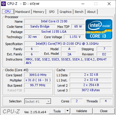 screenshot of CPU-Z validation for Dump [si0ywr] - Submitted by  SRV-JM  - 2025-06-05 04:58:02