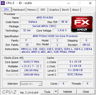 screenshot of CPU-Z validation for Dump [siu0si] - Submitted by  DESKTOP-C073DCI  - 2025-05-02 04:07:33