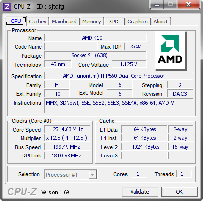 screenshot of CPU-Z validation for Dump [sjtqfg] - Submitted by  ATISAK-PC  - 2014-06-13 18:06:32