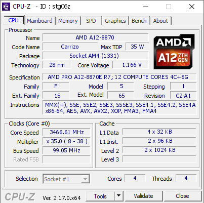 screenshot of CPU-Z validation for Dump [stg06z] - Submitted by  DESKTOP-MOPJ3OE  - 2026-09-03 14:17:27