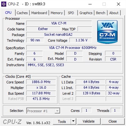 screenshot of CPU-Z validation for Dump [sw86k3] - Submitted by  HERESNEGAN-PC  - 2021-06-10 18:57:14