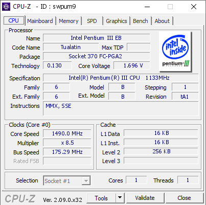 screenshot of CPU-Z validation for Dump [swpum9] - Submitted by  IdeaFix  - 2024-08-29 19:19:49