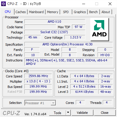 screenshot of CPU-Z validation for Dump [sy7cy8] - Submitted by  IR-SERV  - 2015-11-02 11:26:06