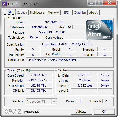 screenshot of CPU-Z validation for Dump [t0uier] - Submitted by  Tranky  - 2013-10-01 21:10:24