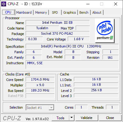 screenshot of CPU-Z validation for Dump [t131lv] - Submitted by  old-retro-hw  - 2021-10-24 22:52:11