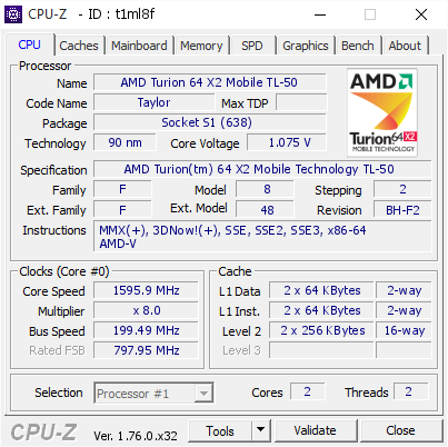 screenshot of CPU-Z validation for Dump [t1ml8f] - Submitted by  ARMADILLO  - 2016-05-27 17:29:32