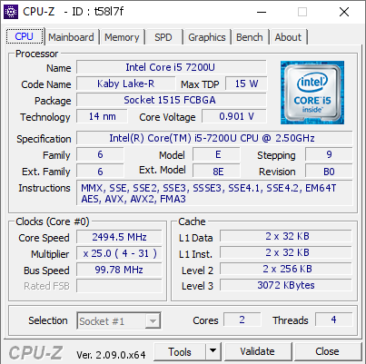 screenshot of CPU-Z validation for Dump [t58l7f] - Submitted by  DEBABRATA  - 2024-05-07 04:08:57