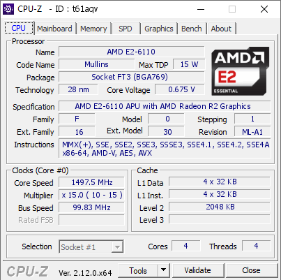 screenshot of CPU-Z validation for Dump [t61aqv] - Submitted by  DESKTOP-8LIRRVK  - 2025-02-23 05:30:35