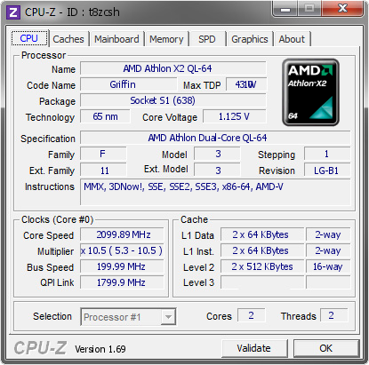 screenshot of CPU-Z validation for Dump [t8zcsh] - Submitted by  GAST  - 2015-02-14 15:02:51