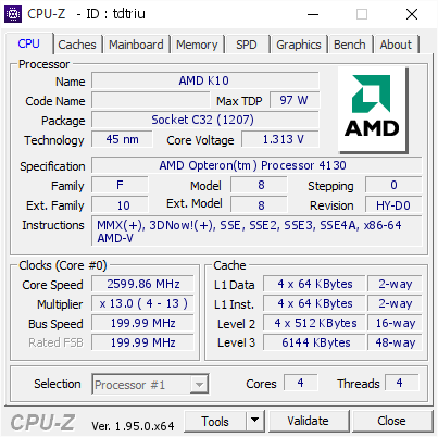 screenshot of CPU-Z validation for Dump [tdtriu] - Submitted by  xhoba  - 2021-02-14 09:41:21