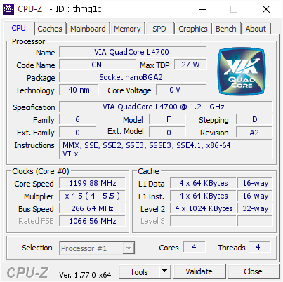 screenshot of CPU-Z validation for Dump [thmq1c] - Submitted by  RNQ  - 2016-08-08 22:09:38