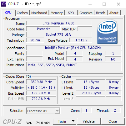 screenshot of CPU-Z validation for Dump [tijqsf] - Submitted by  660-PC  - 2016-01-13 04:20:06
