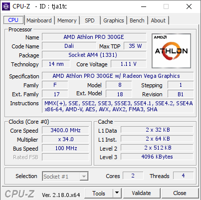 screenshot of CPU-Z validation for Dump [tja1tc] - Submitted by  DESKTOP-TCJ2FVC  - 2026-01-11 12:14:00