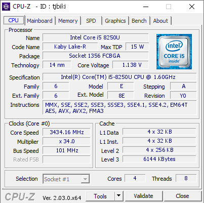 screenshot of CPU-Z validation for Dump [tjbiki] - Submitted by  DESKTOP-65N5KPA  - 2022-11-13 04:04:31