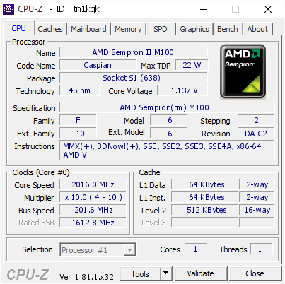 screenshot of CPU-Z validation for Dump [tn1kqk] - Submitted by  FUJIWARA-PC  - 2017-10-22 20:25:41