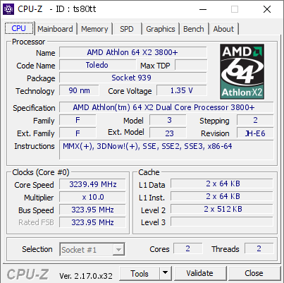 screenshot of CPU-Z validation for Dump [ts80tt] - Submitted by  Dry_Ice777  - 2026-08-29 18:40:32