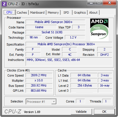 screenshot of CPU-Z validation for Dump [tsfw1u] - Submitted by  HOME-57BA83D04D  - 2015-06-19 22:06:44