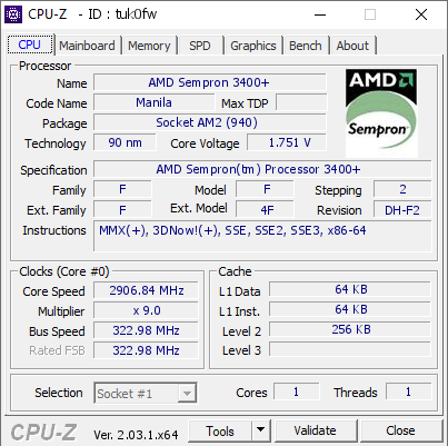 screenshot of CPU-Z validation for Dump [tuk0fw] - Submitted by  ultra_code  - 2022-12-10 21:27:56