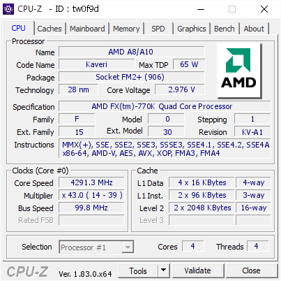 screenshot of CPU-Z validation for Dump [tw0f9d] - Submitted by  DESKTOP-A9B479V  - 2018-03-11 08:19:43