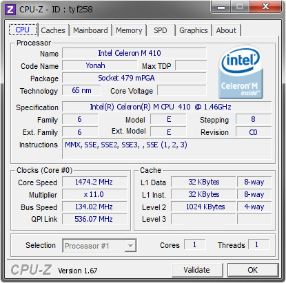 screenshot of CPU-Z validation for Dump [tyf258] - Submitted by  FUJITSU  - 2013-11-27 15:11:23