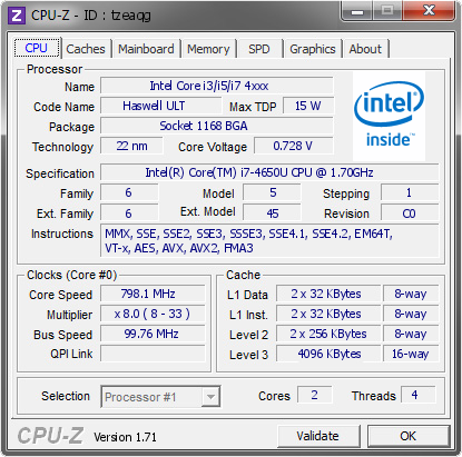 screenshot of cpu-z software validation