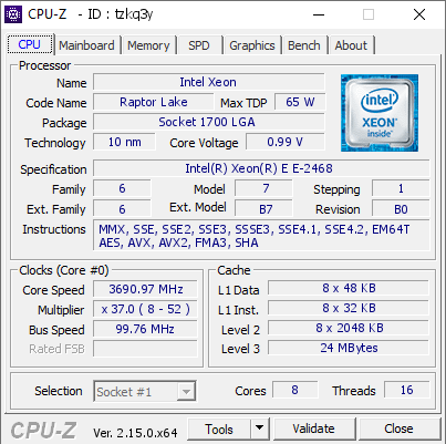 screenshot of CPU-Z validation for Dump [tzkq3y] - Submitted by  LENOVO-LA0X1438  - 2026-02-09 17:37:37
