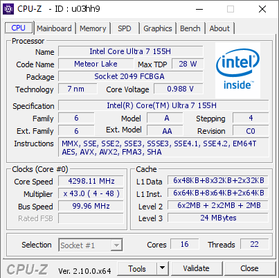 screenshot of CPU-Z validation for Dump [u03hh9] - Submitted by  NATES_LAPTOP  - 2024-09-18 06:39:59