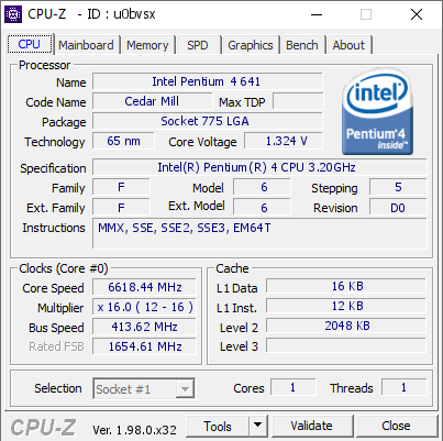 screenshot of CPU-Z validation for Dump [u0bvsx] - Submitted by  pabloscrosati  - 2024-03-24 03:04:54