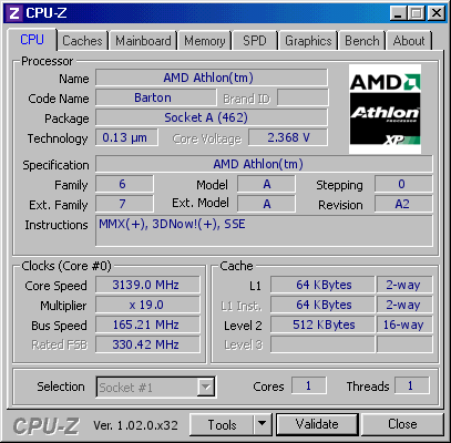 screenshot of CPU-Z validation for Dump [u0yhrt] - Submitted by  sammurai  - 2020-10-10 18:50:32