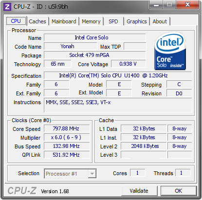 screenshot of CPU-Z validation for Dump [u5k9bh] - Submitted by  FMV-B8240  - 2014-03-23 14:03:31