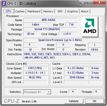 screenshot of CPU-Z validation for Dump [u6u6ya] - Submitted by  SAMSUNG  - 2013-08-21 22:08:48