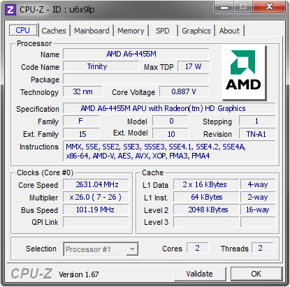 screenshot of CPU-Z validation for Dump [u6x9lp] - Submitted by  ZHANGNAN  - 2013-12-17 08:12:42