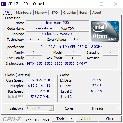 screenshot of CPU-Z validation for Dump [u91nvd] - Submitted by  Anonymous  - 2024-04-07 16:13:52