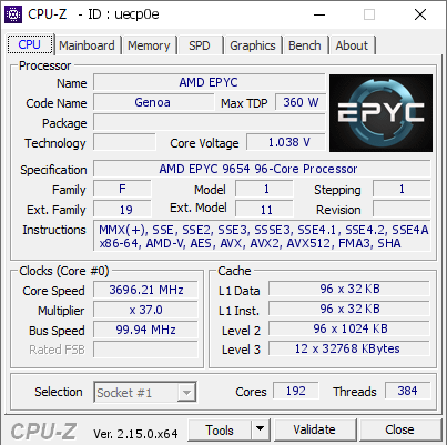 screenshot of CPU-Z validation for Dump [uecp0e] - Submitted by  DESKTOP-10EBMPE  - 2025-08-13 07:20:47