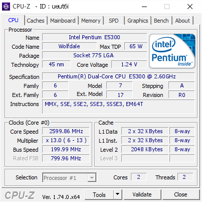 screenshot of CPU-Z validation for Dump [ueut6i] - Submitted by  CBE-PC  - 2016-02-20 00:00:31
