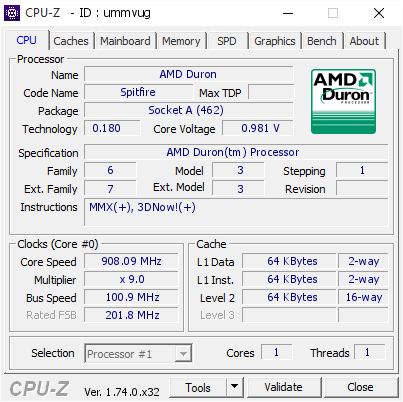 screenshot of CPU-Z validation for Dump [ummvug] - Submitted by  User111_PC5  - 2015-10-26 14:41:25