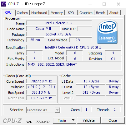 screenshot of CPU-Z validation for Dump [upqbc7] - Submitted by  CSZ  - 2016-09-24 00:19:49